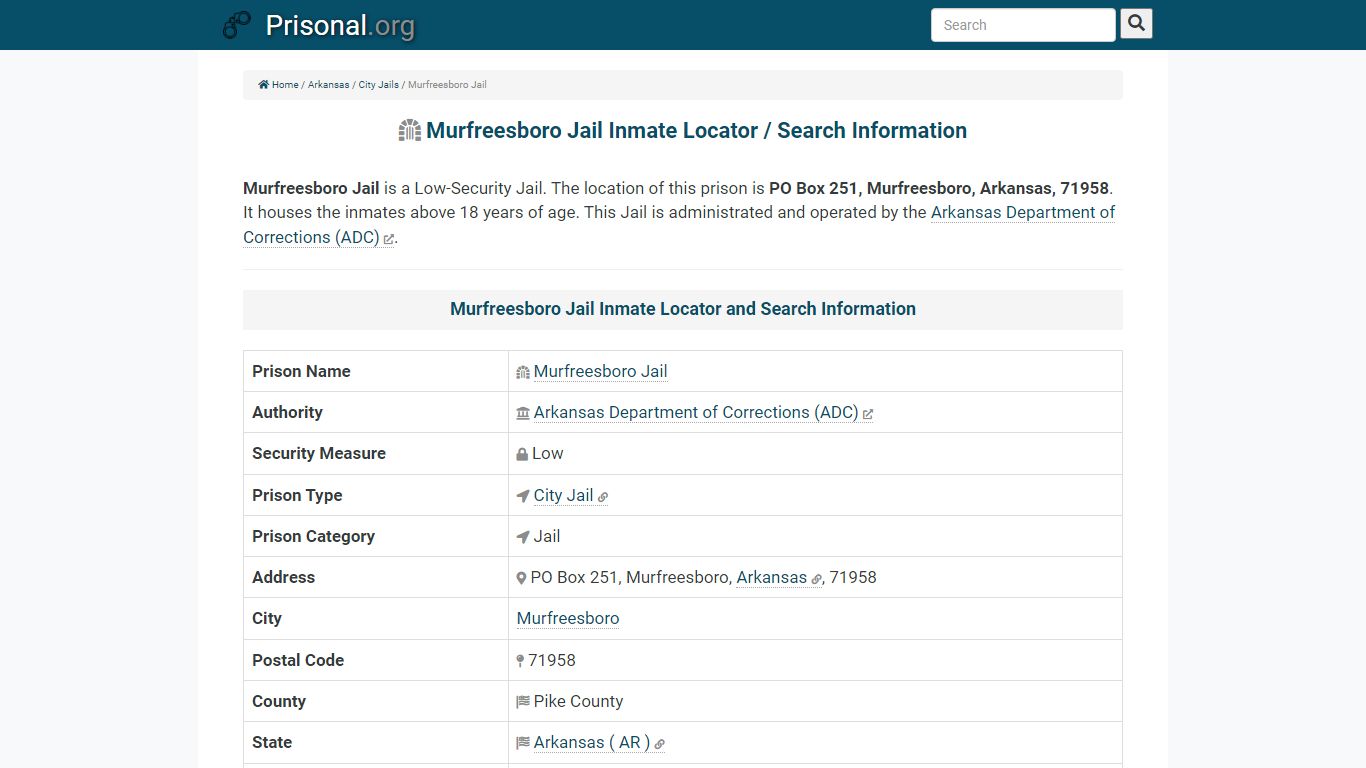 Murfreesboro Jail-Inmate Locator/Search Info, Phone, Fax ...